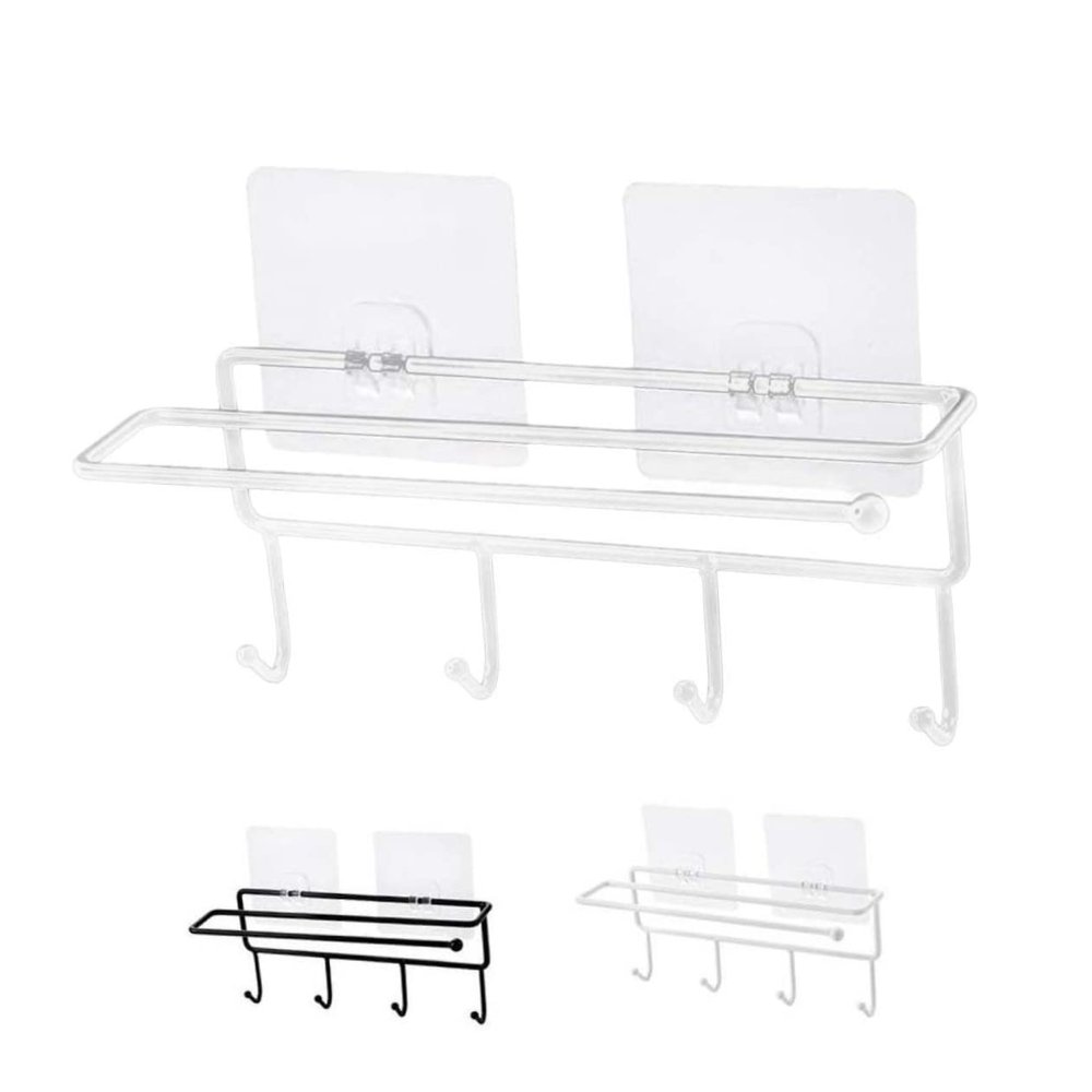 jojofuny Kitchen Shelves Paper Holder Iron Storage Rack Towel Rack Non-Slip Round Beads Easy Install