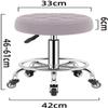 HOBIBA Rotating Stool Beauty Salons Rolling Stool with Wheels and Comfortable Upholstered Seating,Height Adjustable, High Foot Pulley Stool Office Drafting Stools(Color:Grey) view 2