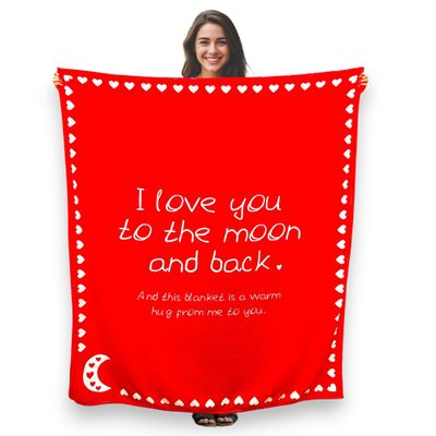 Lidy Throw Blankets for Women with Hearts - Red Flannel Soft Blanket for Love Gifts Ideas Plush Blanket | Cute Things for Sister Gifts & Gifts for Her | Cozy Gifts for Women