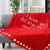 Lidy Throw Blankets for Women with Hearts - Red Flannel Soft Blanket for Love Gifts Ideas Plush Blanket | Cute Things for Sister Gifts & Gifts for Her | Cozy Gifts for Women view 3