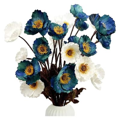 DAXXIN Decoration 23" Artificial Poppy Silk Flowers for Home Decor Wedding Flowers Artificial Poppy Flower Arrangement Table Centerpiece Room Decor Artificial Flower (Color : 5)