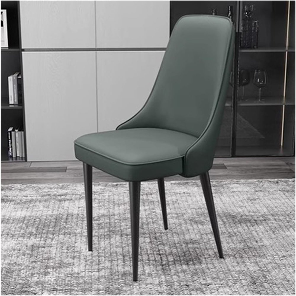 Aimeryup Dining Chairs Faux Leather Kitchen Dining Room Chairs Upholstered Vanity Lounge Chairs with Back for Bedroom Living Room Dining Room Furniture(Color:Green)