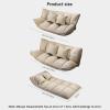 ESRADA Lazy Sofa Adjustable Floor Mat Folding Sofa Bed 5-Position Adjustable Floor Lounger with Pillows Sleeper Couch for Home Bedroom Living Room Office yellow-160CM view 2
