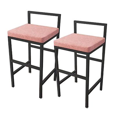 Bar Stool Counter Barstools Set Bar Stools Set of 2, for Kitchen, Modern Side Chairs, Velvet Upholstered Seat and Black Metal Legs, Seat Height 45/50/55/60/65/70/75/80/85cm