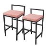 Bar Stool Counter Barstools Set Bar Stools Set of 2, for Kitchen, Modern Side Chairs, Velvet Upholstered Seat and Black Metal Legs, Seat Height 45/50/55/60/65/70/75/80/85cm view 1