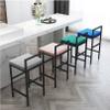 Bar Stool Counter Barstools Set Bar Stools Set of 2, for Kitchen, Modern Side Chairs, Velvet Upholstered Seat and Black Metal Legs, Seat Height 45/50/55/60/65/70/75/80/85cm view 2
