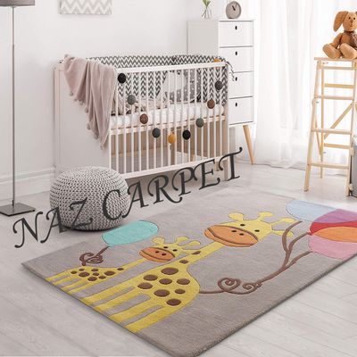 Naz Carpet Kids Collection Wool Area Rug Indian Handmade Arts with 0.5 Inch Thickness (Color Multi 9x12 Feet)
