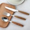 ONUIFIKE Silverware Set, 304 log pear blossom stainless steel knife, fork and spoon retro wooden handle western tableware hotel restaurant tableware, Cutlery Flatware Set view 3
