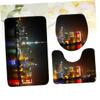 Cabilock 1set Shanghai Night Scene Toilet Rug Absorbent Bathroom Mat Closestool Lid Cover Floor Mats for Home Decoration and Comfort view 4