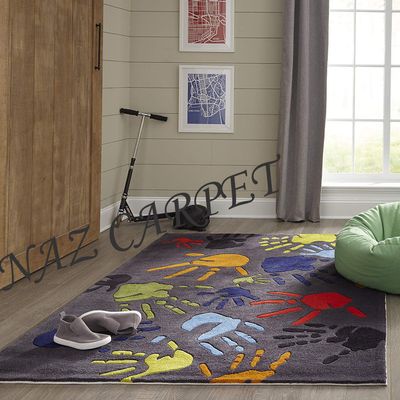 Naz Carpet Kids Collection Wool Area Rug Indian Handmade Arts with 0.5 Inch Thickness (Color Multi 7x10 Feet)