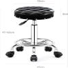 HOBIBA Rotating Stool Swivel Rolling Stool with Wheels and Foot Rest,Leather Height Adjustable,Bar Esthetician Salon Vanity Stool red Office Drafting Stools(Color:Black) view 2