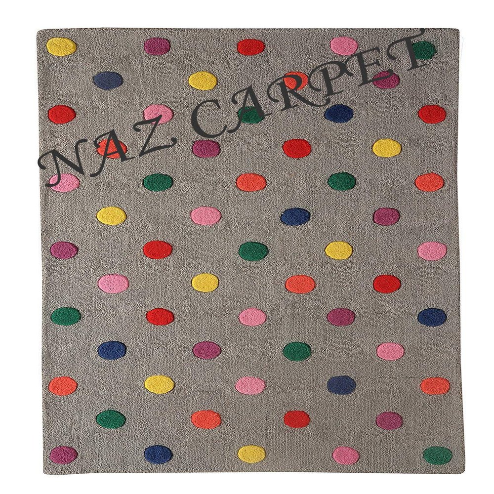 Naz Carpet Kids Collection Wool Area Rug Indian Handmade Arts with 0.5 Inch Thickness (Color Multi 7x10 Feet)