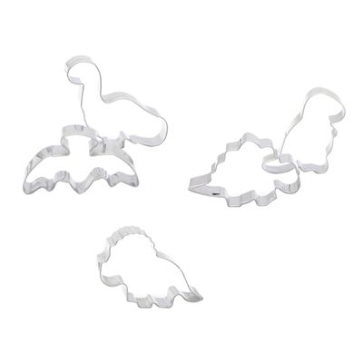Ciieeo 5pcs Dinosaur Cookie Cutters Set Stainless Steel Biscuit Molds for Baking for Boys and Girls Parties Birthdays and Holiday Celebrations