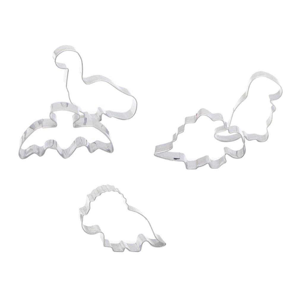 Ciieeo 5pcs Dinosaur Cookie Cutters Set Stainless Steel Biscuit Molds for Baking for Boys and Girls Parties Birthdays and Holiday Celebrations