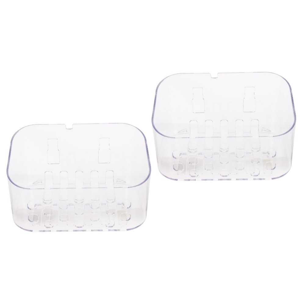 PRETYZOOM 2pcs Bathroom Wall Shelves Adhesive -mounted Storage Shower Sundry Storage Shelf No Punch Rack