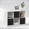 Furinno Cubic Closet Organizers and Storage, 6-Cube Closet Organizer with Bins, Open Shelf Storage, for Wardrobe, Bedroom, Living Room, White view 1