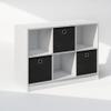 Furinno Cubic Closet Organizers and Storage, 6-Cube Closet Organizer with Bins, Open Shelf Storage, for Wardrobe, Bedroom, Living Room, White view 4