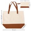 HIFA Tote and Makeup Bag Set for Women - Two-Tone, Top Zipper, Extra Inner Pocket, Organic Cotton, Multipurpose Shoulder Bag view 4