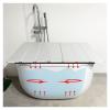 Bathtub Tray Foldable Bathtub Tray Bathtub Cover, White PVC Plastic Bathtub Insulation Cover, 0.6cm Thickness Waterproof Shutter Bath Lid Dust Board, Width 66/70/75/80cm Multifunctional (Color : Whit view 1