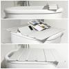 Bathtub Tray Foldable Bathtub Tray Bathtub Cover, White PVC Plastic Bathtub Insulation Cover, 0.6cm Thickness Waterproof Shutter Bath Lid Dust Board, Width 66/70/75/80cm Multifunctional (Color : Whit view 2