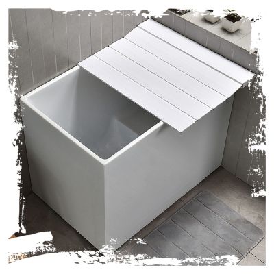 Bathtub Tray Foldable Bathtub Tray Bathtub Cover, Multifunction PVC Plastic Bathtub Insulation Cover, Shutter Bath Lid Dust Board for Bathroom Spa, 0.6cm Thickness Multifunctional (Color : White, Si