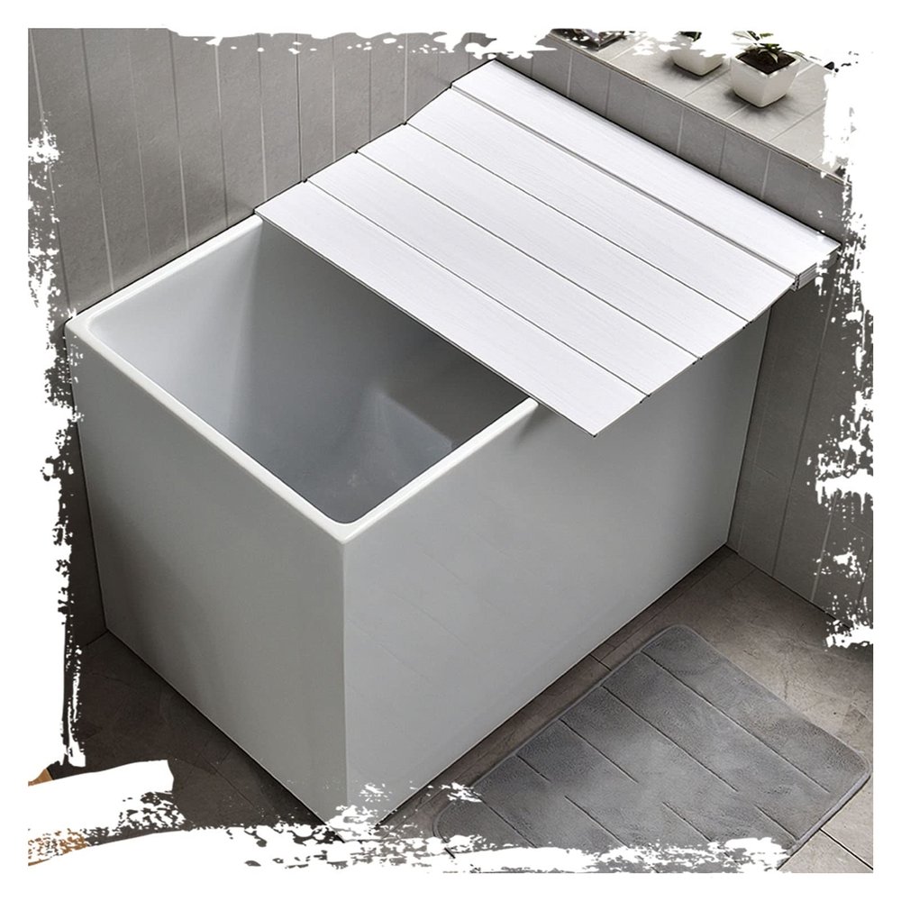 Bathtub Tray Foldable Bathtub Tray Bathtub Cover, Multifunction PVC Plastic Bathtub Insulation Cover, Shutter Bath Lid Dust Board for Bathroom Spa, 0.6cm Thickness Multifunctional (Color : White, Si