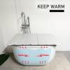 Bathtub Tray Foldable Bathtub Tray Bathtub Insulation Cover, Multifunction Bathroom Dust Board Shutter Bath Lid Thickness 0.6cm, White, Length 125/135/150/160/170/180cm Multifunctional (Color : White view 3