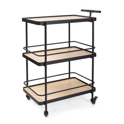 Bar Cart for The Home 3 Tier Hotel Restaurant Commercial Bar Cart with Wheels and Handle, Kitchen Service Cart for Dessert Drinks, Metal/Wood Coffee Bar Cart, Home Kitchen Dcor Mobile Bar Serving Ca