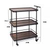 Bar Cart for The Home 3 Tier Hotel Restaurant Commercial Bar Cart with Wheels and Handle, Kitchen Service Cart for Dessert Drinks, Metal/Wood Coffee Bar Cart, Home Kitchen Dcor Mobile Bar Serving Ca view 2