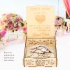 Gavigain Romantic Wooden Guest Book Message Box for Wedding Reception, Heart Pattern,for Baby Showers, Birthdays, and Graduation Ceremonies (17x13.5x4.3cm) view 2