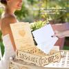Gavigain Romantic Wooden Guest Book Message Box for Wedding Reception, Heart Pattern,for Baby Showers, Birthdays, and Graduation Ceremonies (17x13.5x4.3cm) view 4
