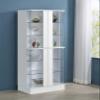 Coaster Home Furnishings - Cabra - 4-Door LED Curio Cabinet with Engineered Wood and Tempered Glass Shelves - Living Room - White High Gloss - 950397 view 2
