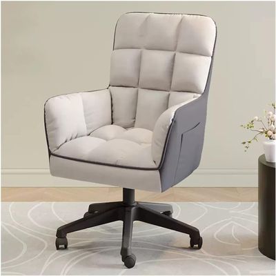 Aimeryup Computer Chair Desk Office Chairs Makeup Vanity Chair with Armrests Swivel Rolling Chair,Reading Chair for Living Room Office Dining Room Furniture(Color:Gray-1)
