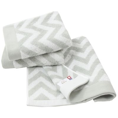 HIORIE Imabari Towel, 3 Piece Hand Towel Set, Japanese Towels, Wave Pattern, Soft and Highly Absorbent, Stone Grey