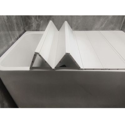Bathtub Tray Foldable Bathtub Cover Shutter Bath Lid, White Bathtub Insulation Cover Dust Board, 0.6cm Thickness Waterproof Bathtub Tray for Home Spa Multifunctional (Color : White, Size : 66x85x0.6