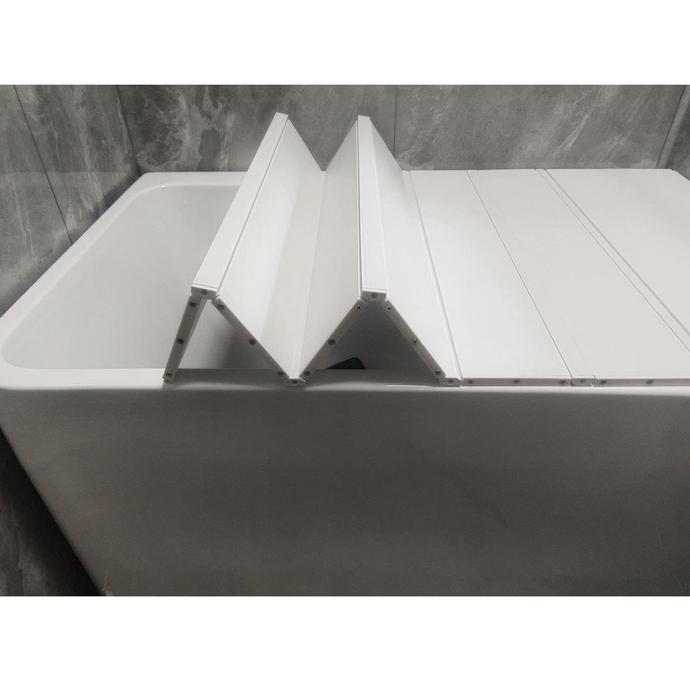 Bathtub Tray Foldable Bathtub Cover Shutter Bath Lid, White Bathtub Insulation Cover Dust Board, 0.6cm Thickness Waterproof Bathtub Tray for Home Spa Multifunctional (Color : White, Size : 66x85x0.6