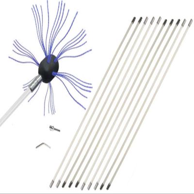 TIGAILIAN Chimney Sweep kit Chimney Sweep Brush Kit, Dryer Vent Cleaning Drain Rod Set, Electric Drill Drive, Nylon Flexible Rods, Clean (Color : Blue, Size : 10 m)