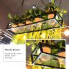 Yopappol Ceiling Mounted Shelf, Hanging Plant Shelves Flower Stand, Metal Iron Wine Bottle Holder, Wall Mounted Storage Rack for Restaurant, Bar, Kitchen Decorate (Size : 60x25x15cm) view 3