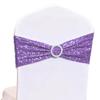 Gankar Lavender Chair Sashes 50 Pack, Sequin Lavender Chair Bows Bands for Romantic Wedding Birthday Party Home Decor, Light Purple Sequin Chairs Sashe view 1