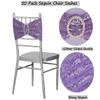 Gankar Lavender Chair Sashes 50 Pack, Sequin Lavender Chair Bows Bands for Romantic Wedding Birthday Party Home Decor, Light Purple Sequin Chairs Sashe view 3
