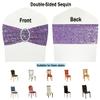 Gankar Lavender Chair Sashes 50 Pack, Sequin Lavender Chair Bows Bands for Romantic Wedding Birthday Party Home Decor, Light Purple Sequin Chairs Sashe view 4