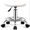 HOBIBA Rotating Stool Round Rolling Stool with Wheels,Leather Swivel Height Adjustable,Bar Office Barber Massage Hairdressing Vanity Stool red Office Drafting Stools(Color:White) view 1