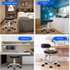 HOBIBA Rotating Stool Round Rolling Stool with Wheels,Leather Swivel Height Adjustable,Bar Office Barber Massage Hairdressing Vanity Stool red Office Drafting Stools(Color:White) view 3