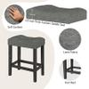 allamazing 4-Piece Counter High Bar Table Set with Socket and 3 Fabric Padded Bar Stools, Tall Kitchen Breakfast Nook with Stool, Black view 4