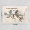 HZOHNAGO Western Cowboy Tapestry Wild West Cowboy Ride Horse and Desert Cactus Printed Wall Tapestry Wall Hanging for Bedroom Living Room Dorm 90" W x 60" H view 2