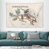 HZOHNAGO Western Cowboy Tapestry Wild West Cowboy Ride Horse and Desert Cactus Printed Wall Tapestry Wall Hanging for Bedroom Living Room Dorm 90" W x 60" H view 3
