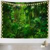 Loccor Jungle Forest Tapestry - 179''x98'' Summer Rainforest Green Trees Natural Scenery Wall Hanging for Home Living Room Artistic Decor view 3
