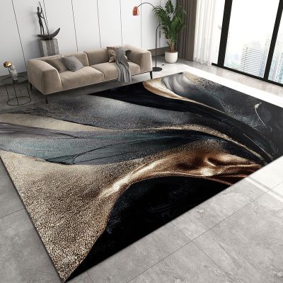 7x10 Large Area Rugs Luxurious High-End Quicksand Printing Area Rug for Living Room, Modern Design Stylish Modern Rug with Double Sided Carpet Tape for Bedroom Men Room Decor