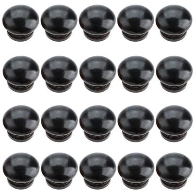 ALturN Wooden Handles,Wooden knobs for Drawers 20pcs Round Wooden Cabinet Furniture Drawer Knobs Pulls Handles-Chest of Drawer Knobs,Mushroom Shape-34mm Diameter,25mm Overall Height (Color : Black)