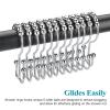 Gavigain 12PCS Shower Curtain Hooks, Metal Double Glide Shower Hooks Rings Stainless Steel Hooks Curtain Rod Hooks for Double Shower Curtain Hooks, Bathroom view 2